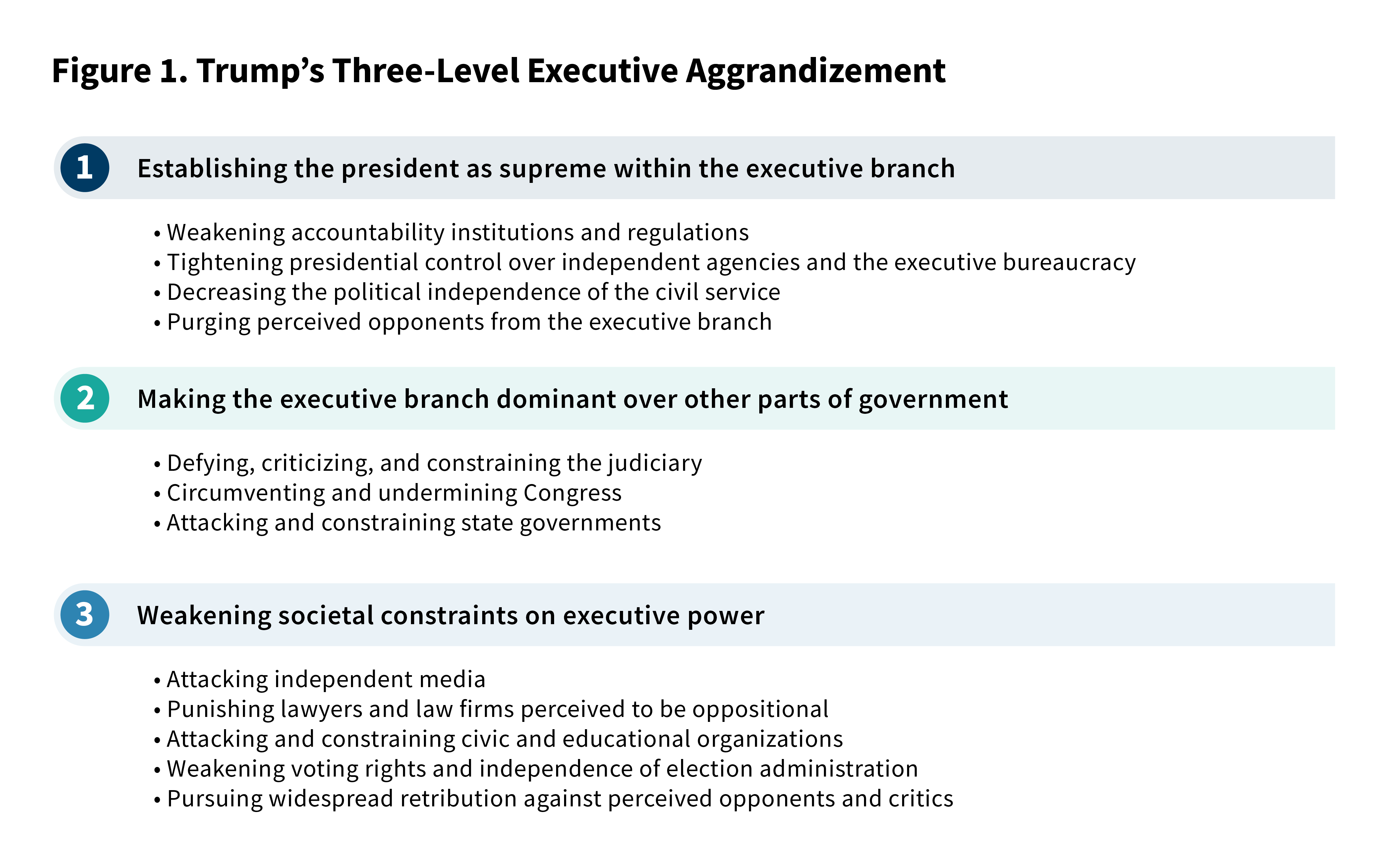 Figure 1: Trump's Three-Level Executive Aggrandizement